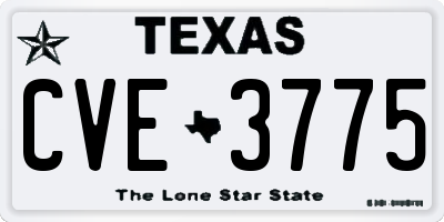 TX license plate CVE3775