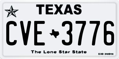 TX license plate CVE3776