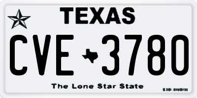 TX license plate CVE3780