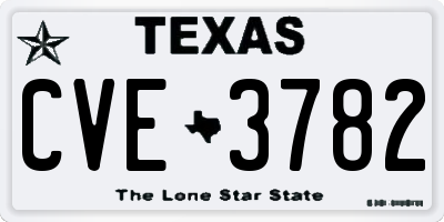 TX license plate CVE3782