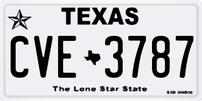 TX license plate CVE3787