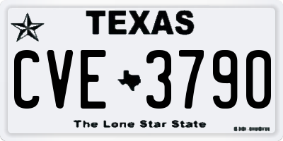 TX license plate CVE3790