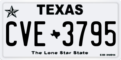 TX license plate CVE3795