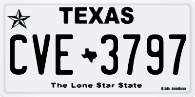 TX license plate CVE3797