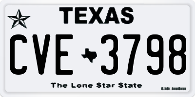 TX license plate CVE3798