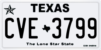 TX license plate CVE3799