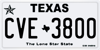 TX license plate CVE3800