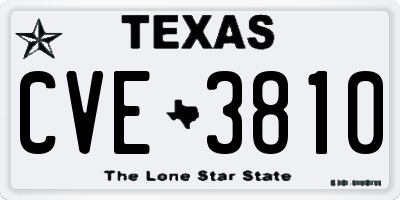 TX license plate CVE3810