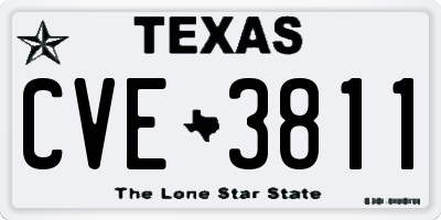 TX license plate CVE3811