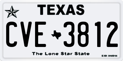 TX license plate CVE3812