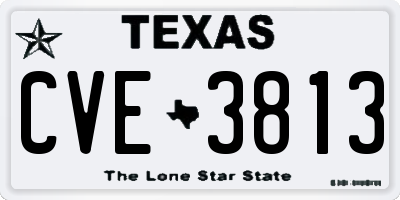 TX license plate CVE3813