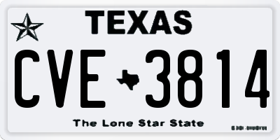 TX license plate CVE3814
