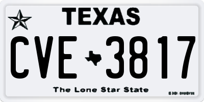 TX license plate CVE3817