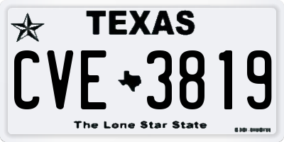 TX license plate CVE3819