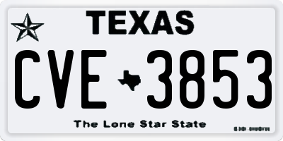 TX license plate CVE3853
