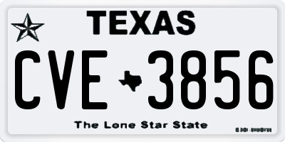 TX license plate CVE3856