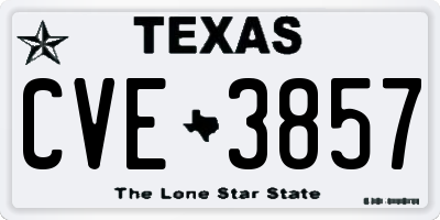 TX license plate CVE3857