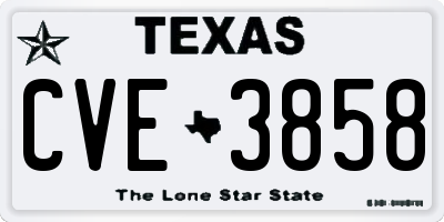 TX license plate CVE3858