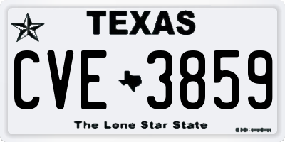 TX license plate CVE3859