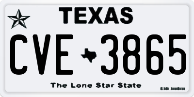 TX license plate CVE3865
