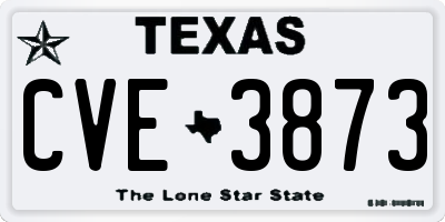 TX license plate CVE3873