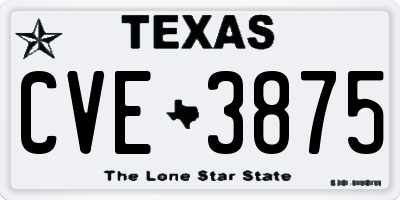 TX license plate CVE3875