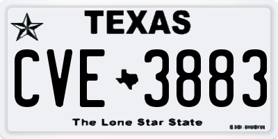 TX license plate CVE3883