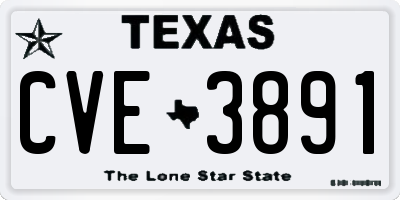TX license plate CVE3891