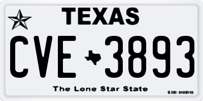 TX license plate CVE3893