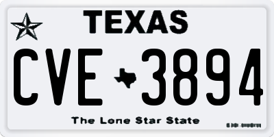 TX license plate CVE3894