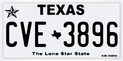 TX license plate CVE3896