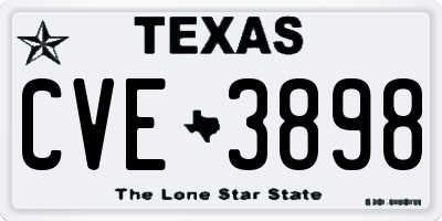 TX license plate CVE3898