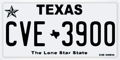 TX license plate CVE3900