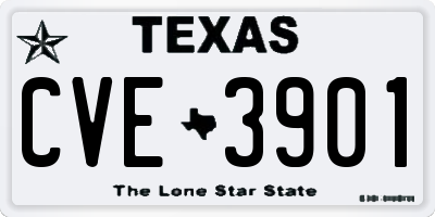 TX license plate CVE3901