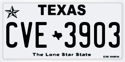 TX license plate CVE3903