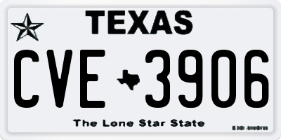 TX license plate CVE3906