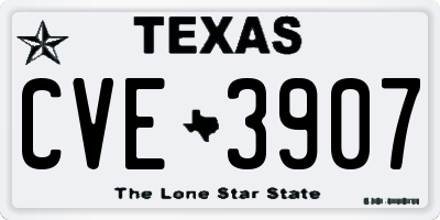 TX license plate CVE3907