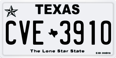 TX license plate CVE3910