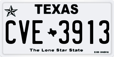 TX license plate CVE3913