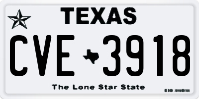 TX license plate CVE3918