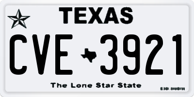 TX license plate CVE3921