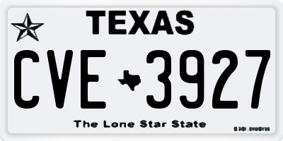 TX license plate CVE3927