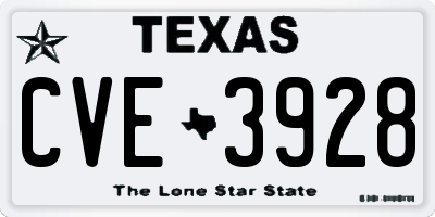 TX license plate CVE3928
