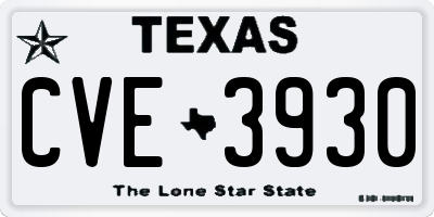 TX license plate CVE3930