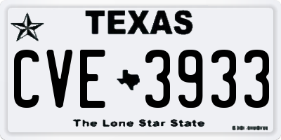 TX license plate CVE3933