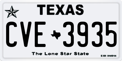 TX license plate CVE3935