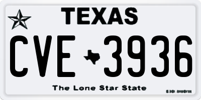 TX license plate CVE3936