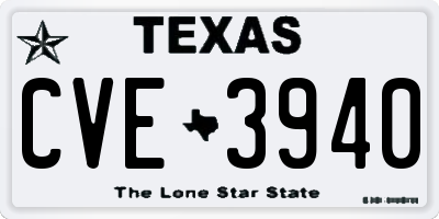 TX license plate CVE3940
