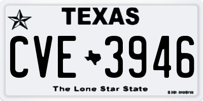 TX license plate CVE3946
