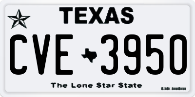 TX license plate CVE3950